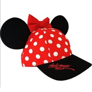 EUC- Minnie Mouse Disneyland Polka Dot Snapback Cap with Ears